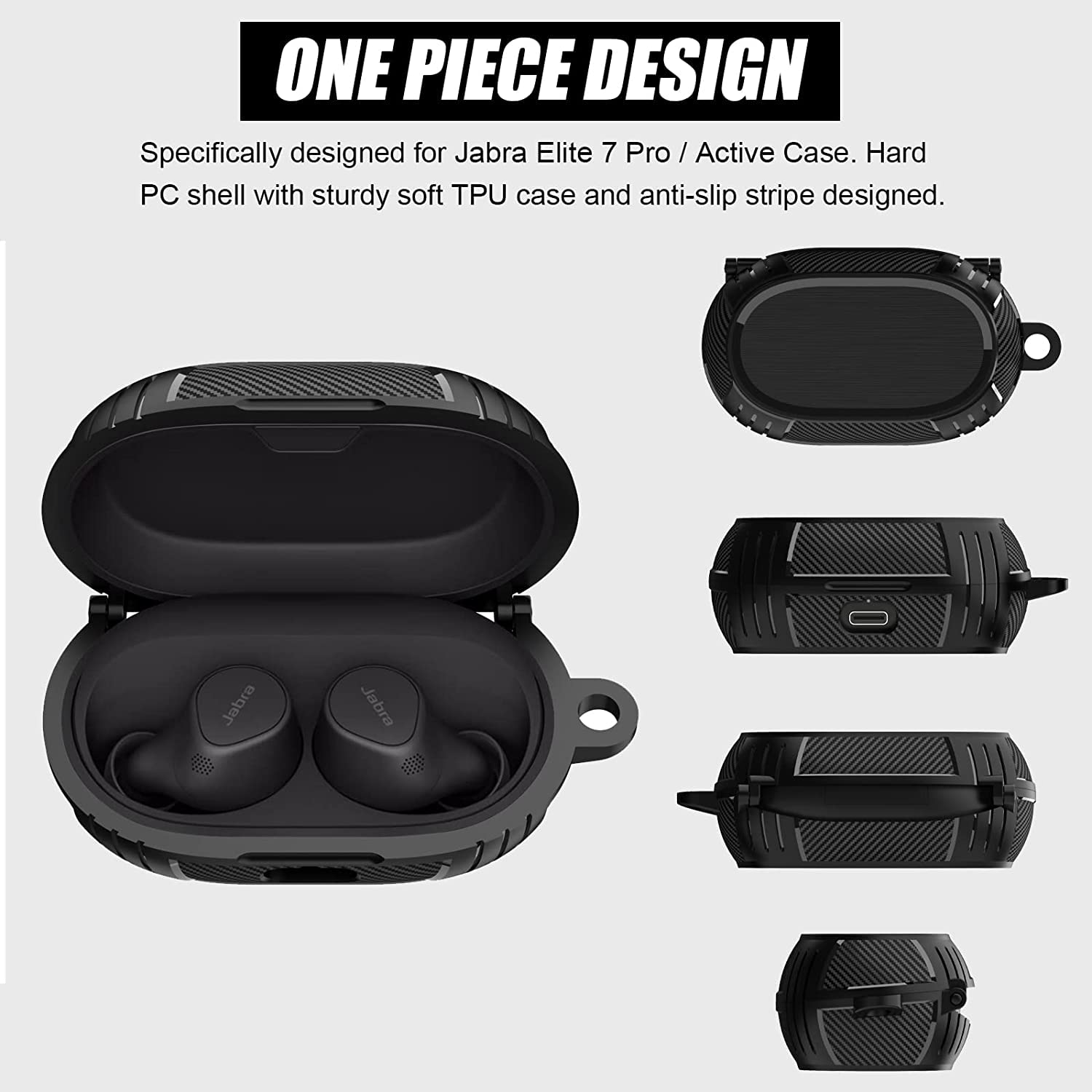 Zitel Rugged Cover Case Compatible with Jabra Elite 7 Pro Earbuds